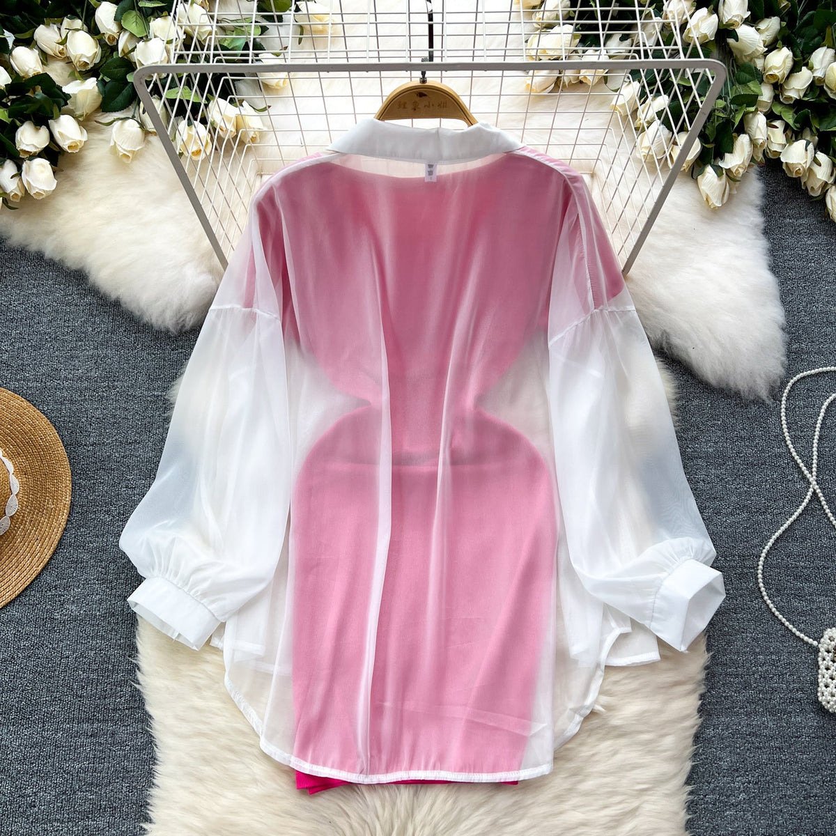 Bodycon Dress&Chiffon Cardigan 2Pcs