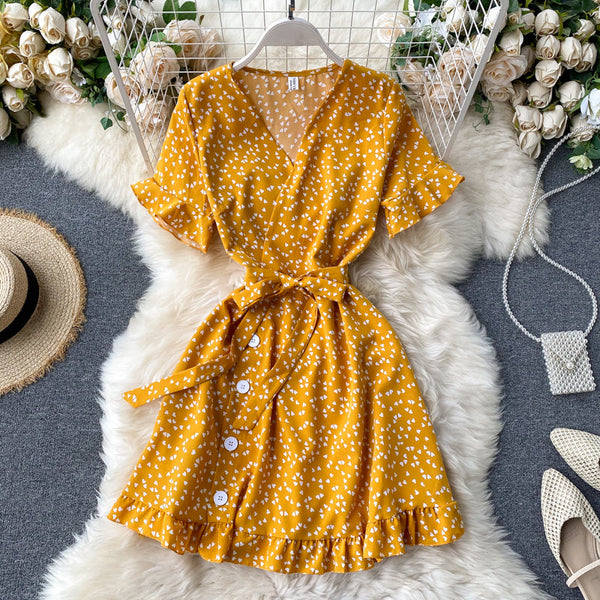 Cutie V-neck Polka Dot Printed Dress