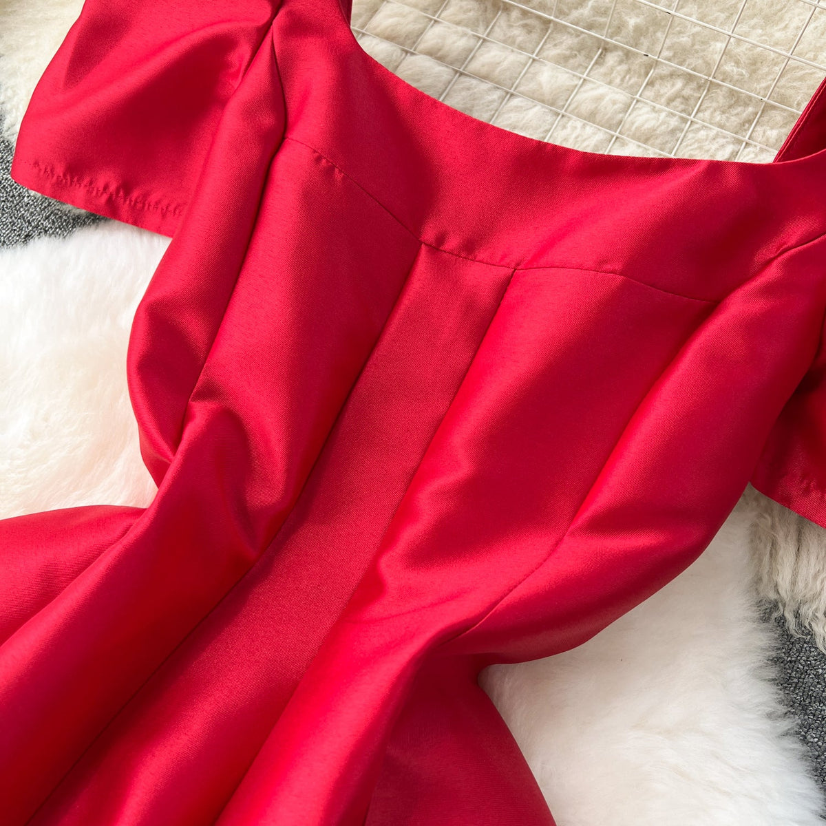 French Style A-line Ruffled Dress