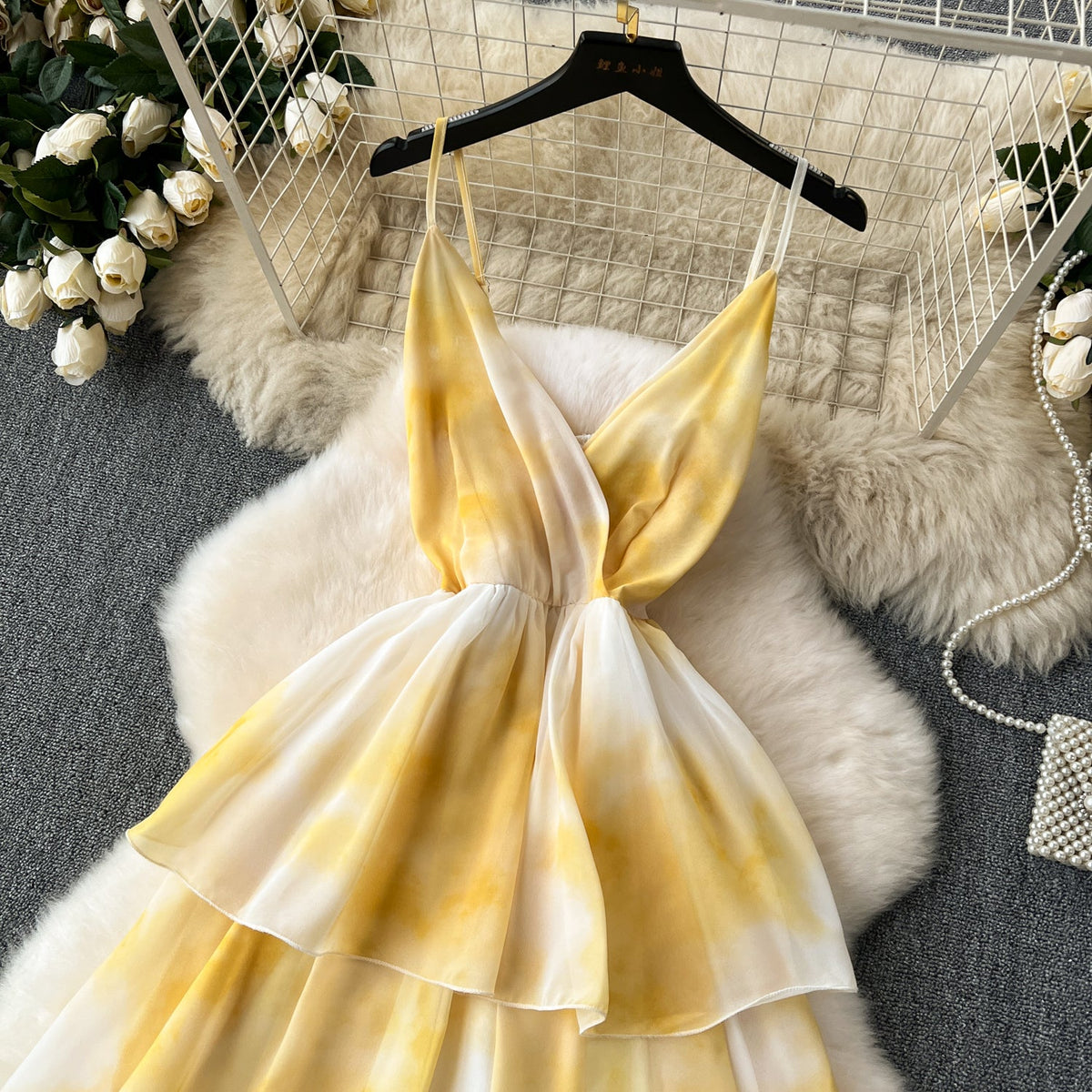 Fairy Tie-dye Layered Slip Dress