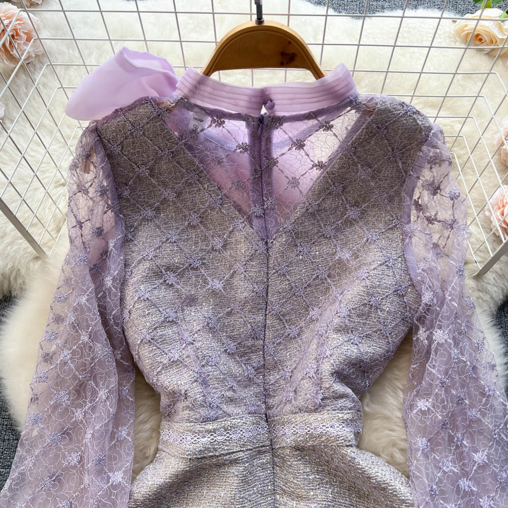 Beaded Bow Embroidered Fairy Dress