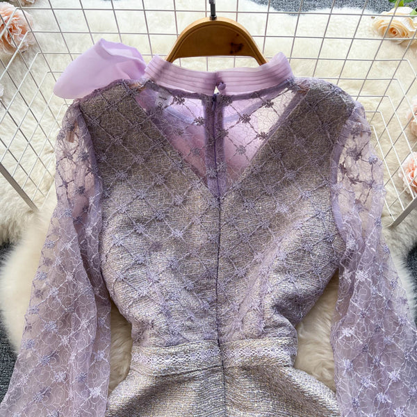 Beaded Bow Embroidered Fairy Dress