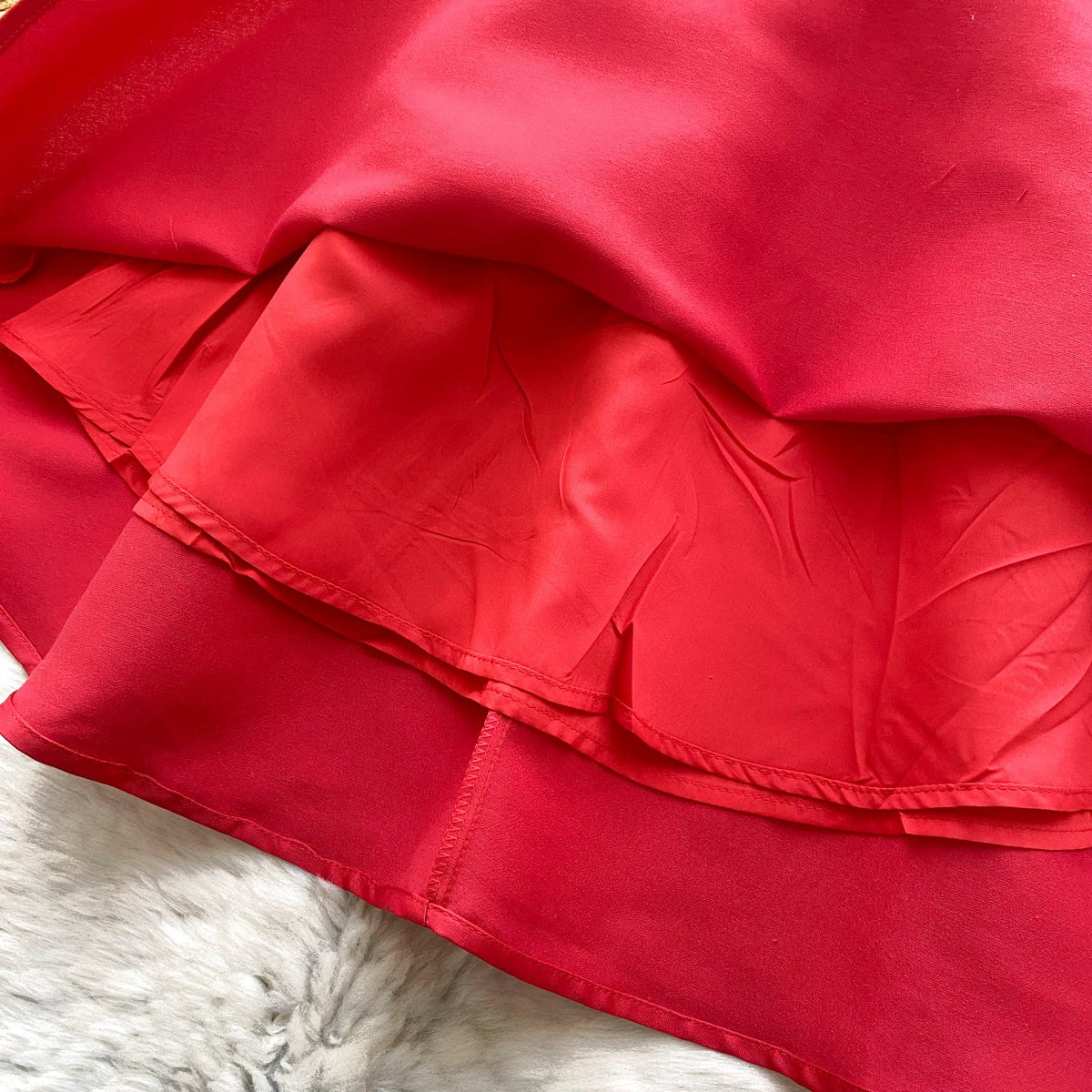 Vintage Ruffled Slip Dress with Belt
