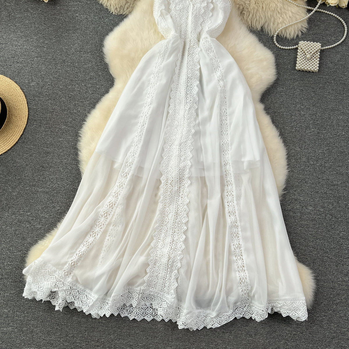 Fairy White Lace Patchwork Slip Dress