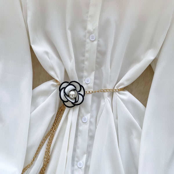 Korean Style Puffy Shirt Dress