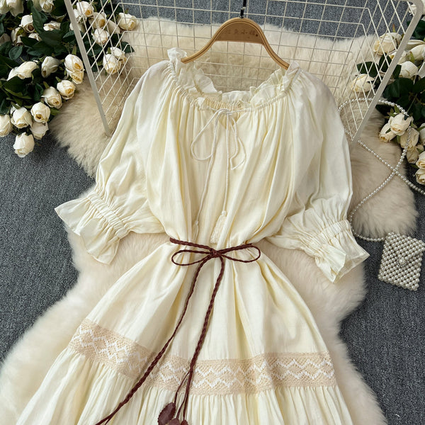 Bohemia Puffy Sleeve Fringed Dress