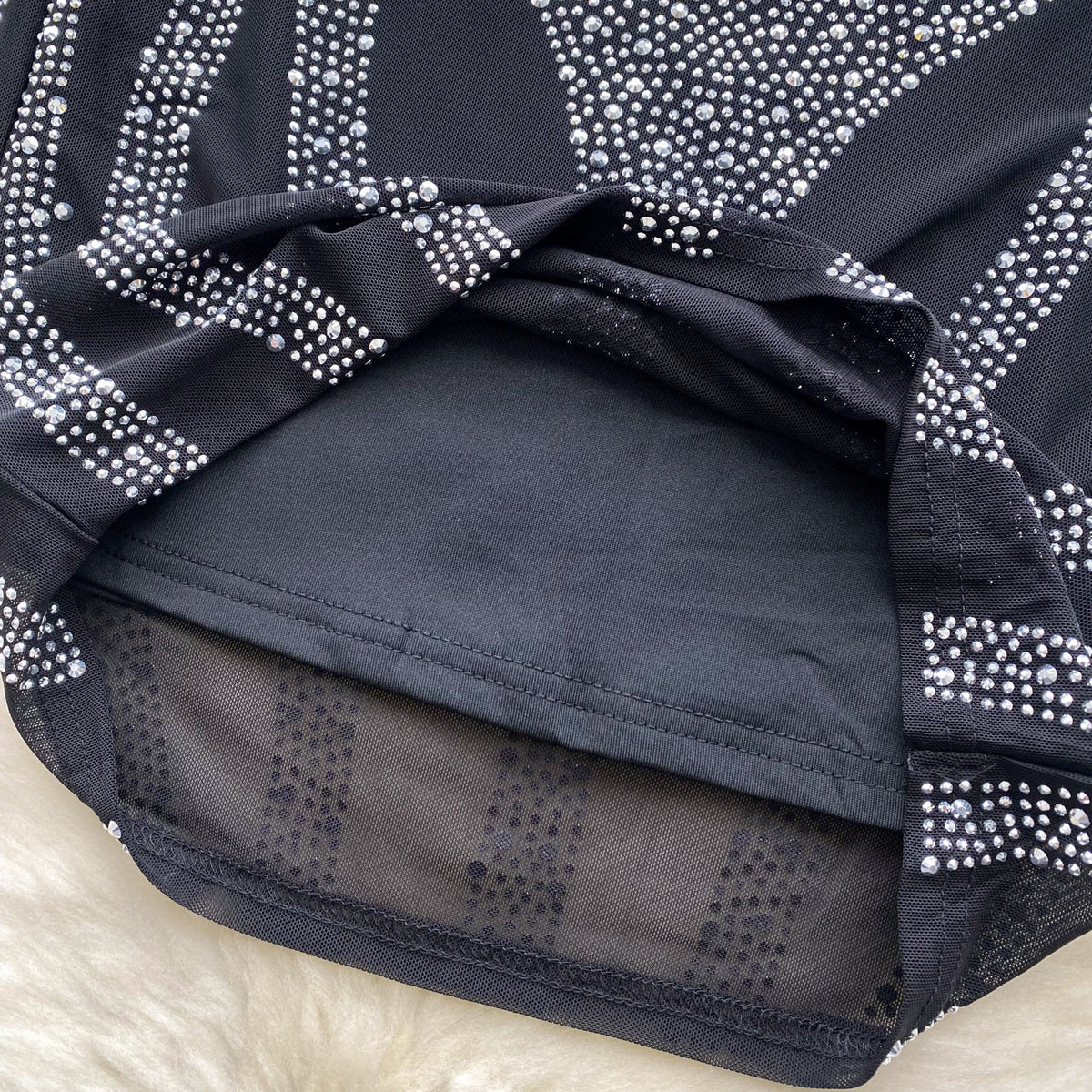 Vintage Rhinestone Studded Black Dress