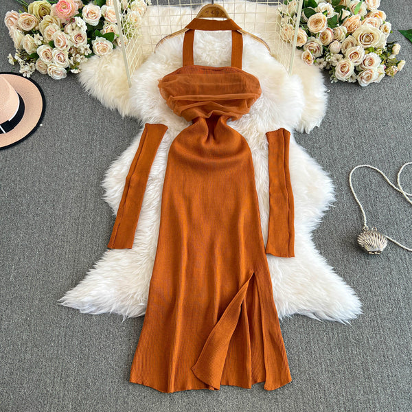 Niche Slim-fit Backless Halter Dress