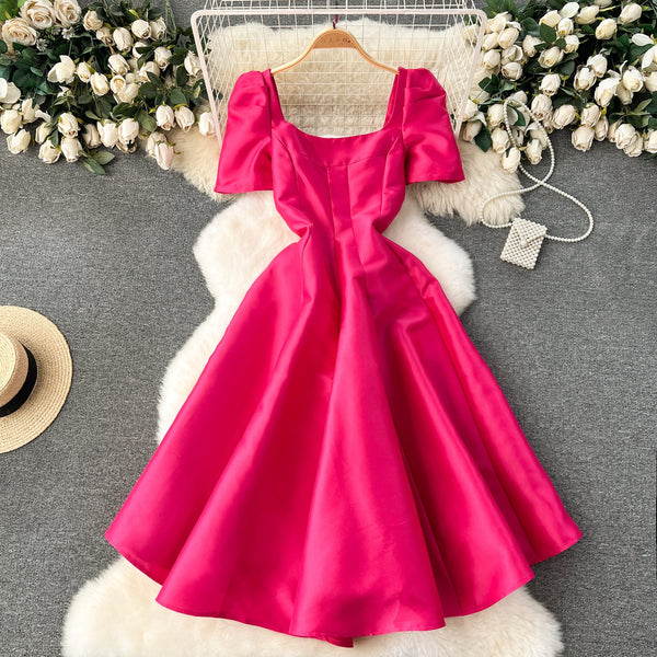 French Style A-line Ruffled Dress