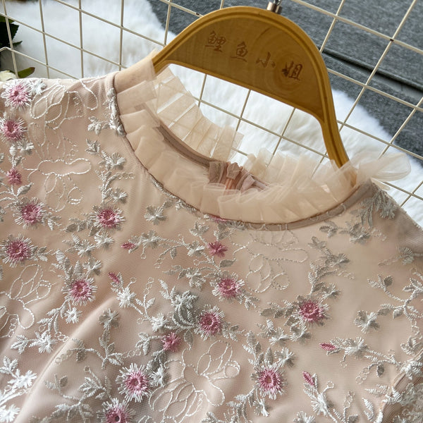 Fairy Floral Embroidered Mesh Dress