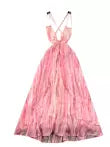 Fairy Backless Floral Pink Dress