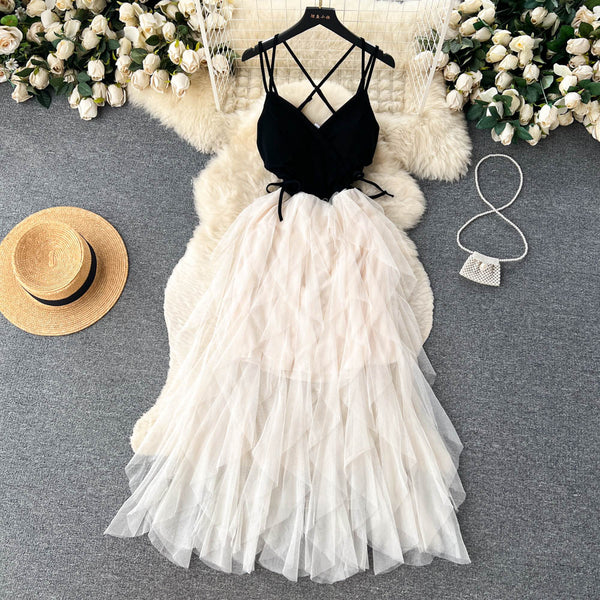 Fairy Color Blocking Cake Dress