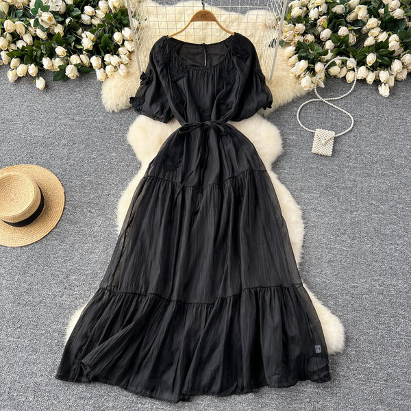 Elegant Butterfly Embroidered Dress