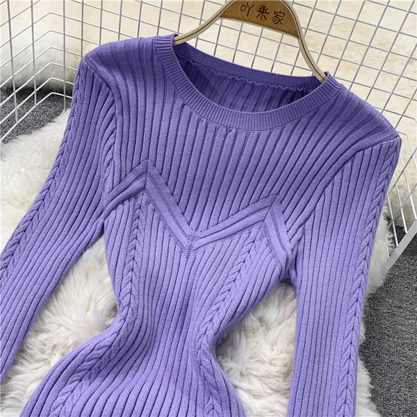 Bodycon Solid Color Knitted Dress