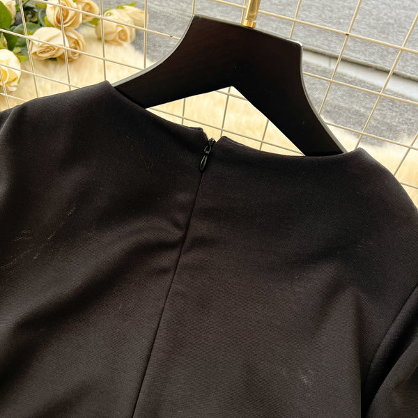 Siyah&Beyaz Patchwork Şık Elbise