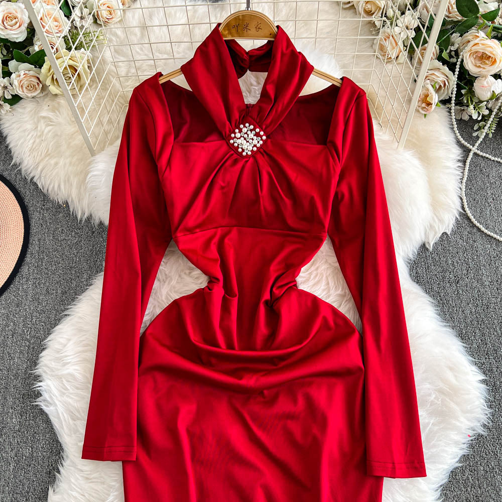 Sexy Waist-slimming Fishtail Halter Dress