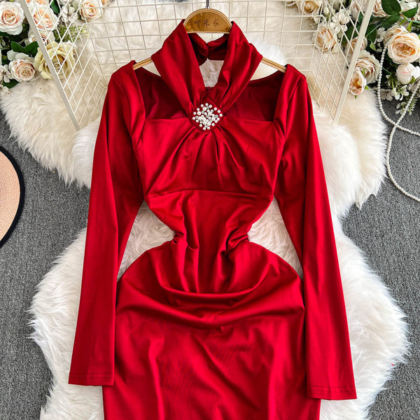 Sexy Waist-slimming Fishtail Halter Dress
