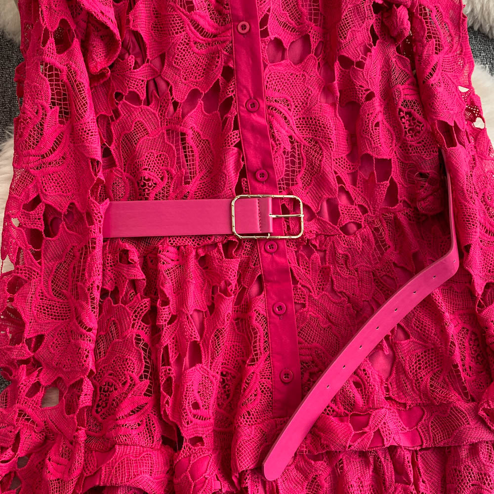 Premium Lace Patchwork A-line Dress
