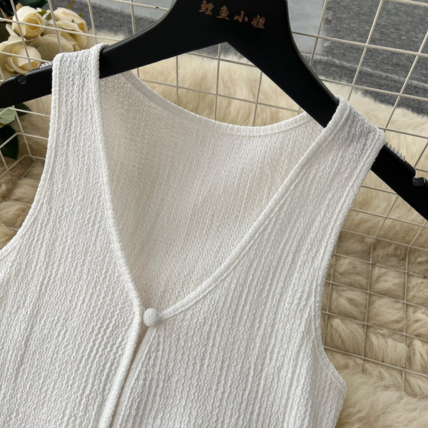 Sexy Hollowed White Cardigan Dress