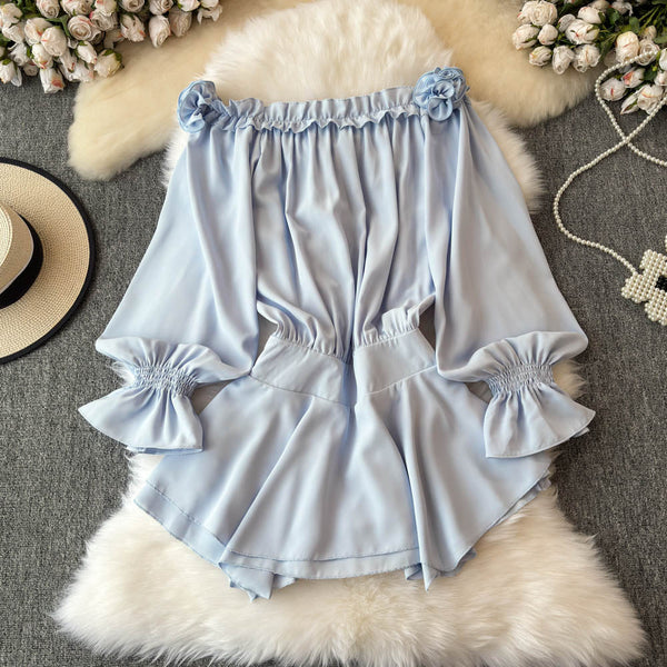 Sweetie Ruffled Lace-up Short Dress