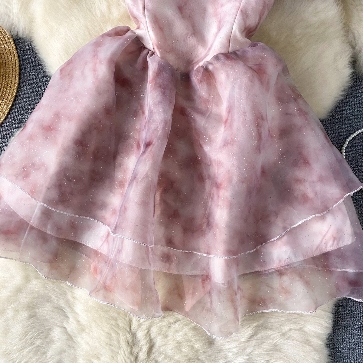 Fairy Tie-dye Puffy Mesh Dress