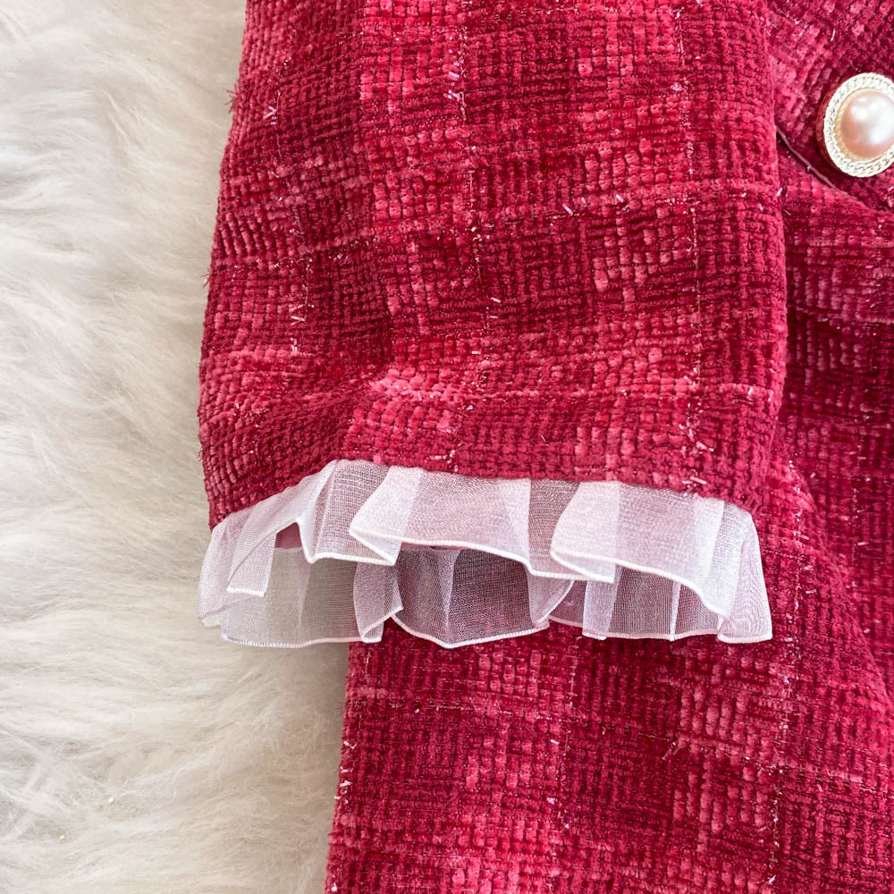 High-end Plaid Tweed Patchwork Dress