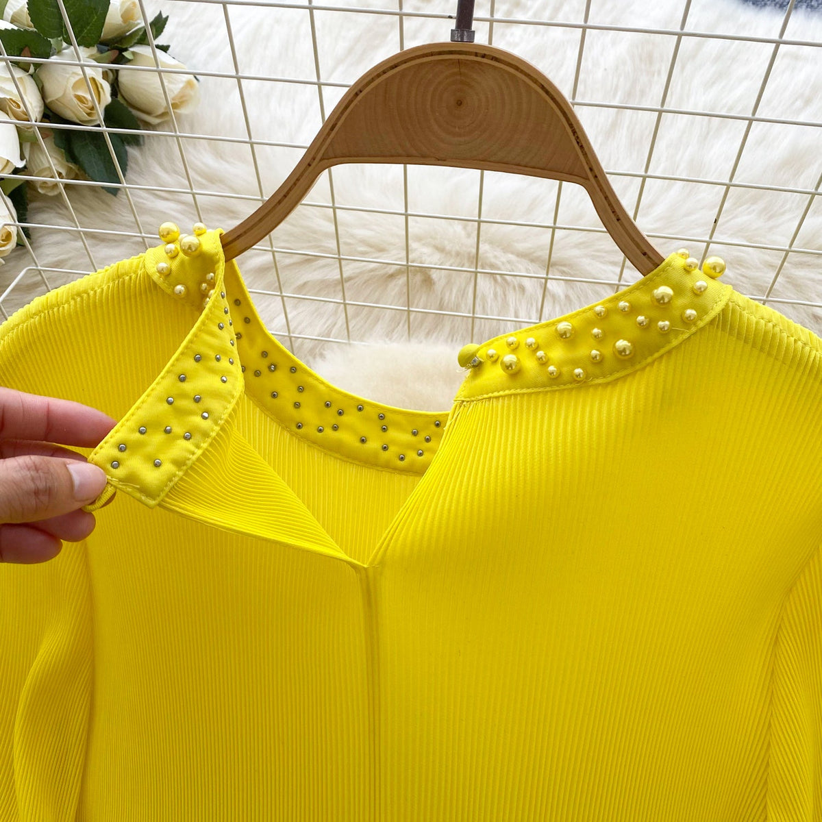 Niche Color Blocking Pleated Dress