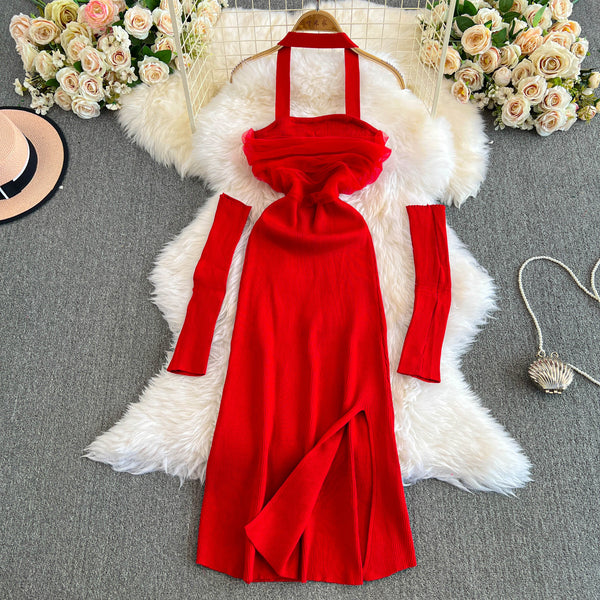 Niche Slim-fit Backless Halter Dress
