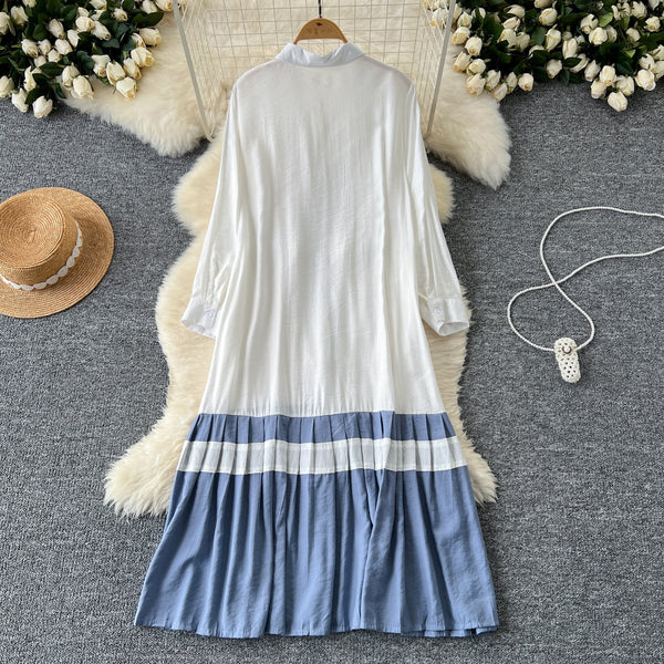 Color Blocking Oversized Shirt Dress