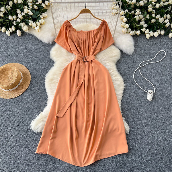 Square Collar Pleated Fairy Dress