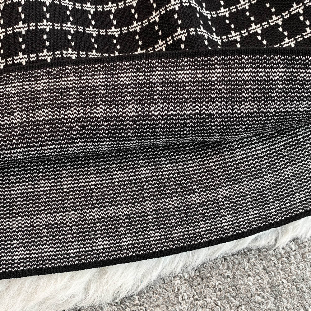 Lapeled Plaid Tweed Knitted Dress