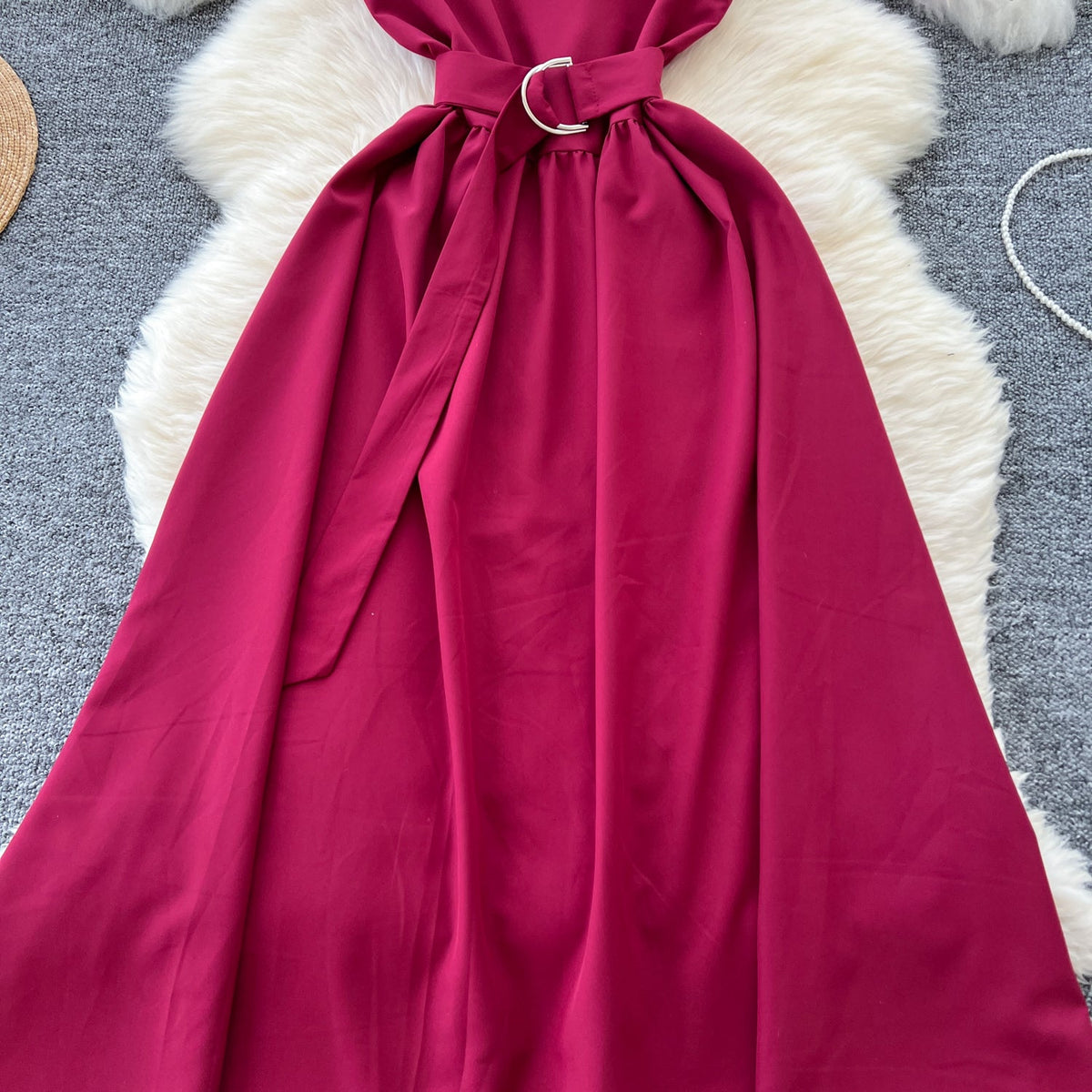 French Style Lace-up Sleeveless Dress