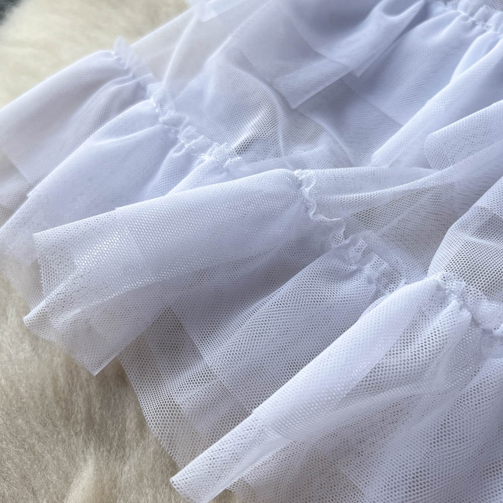 Lace-up Patchwork White Slip Dress