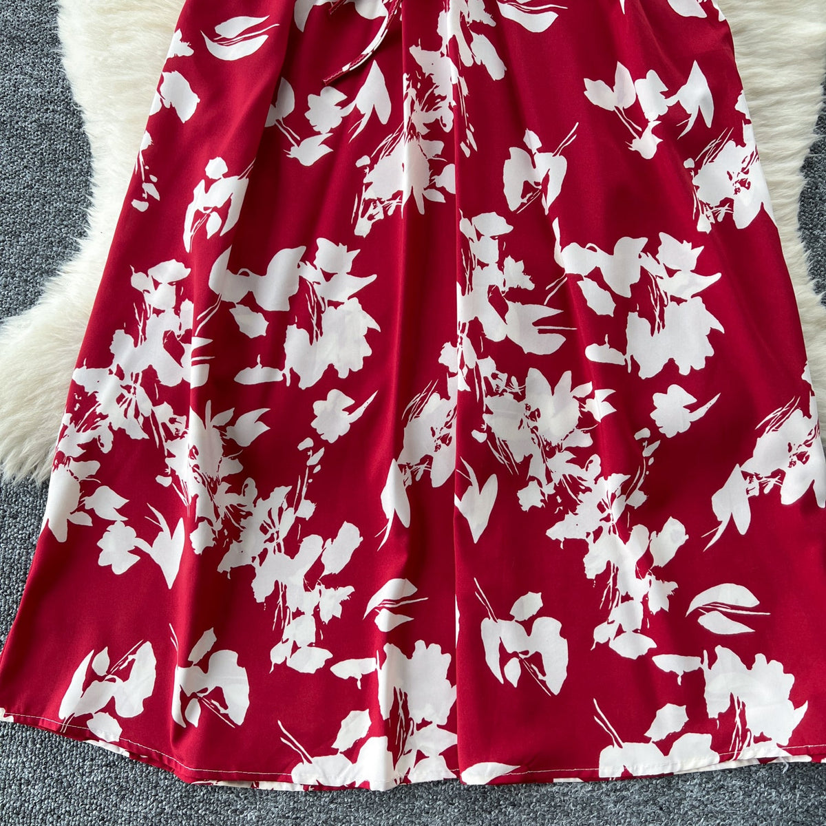 V-neck Pattern Printed Vintage Dress