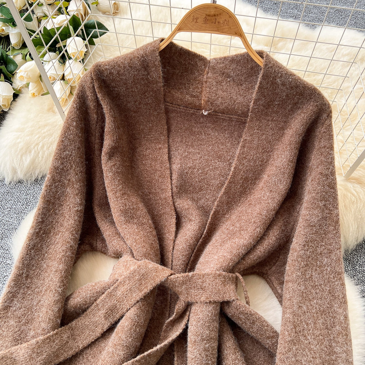 Cardigan&Sleeveless Dress Knitted 2Pcs