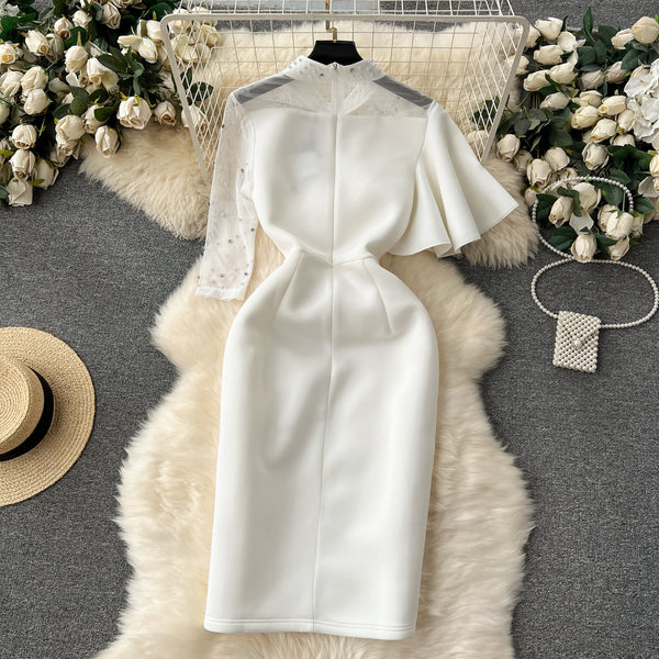 Niche Rhinestone Studded Ruffled Dress