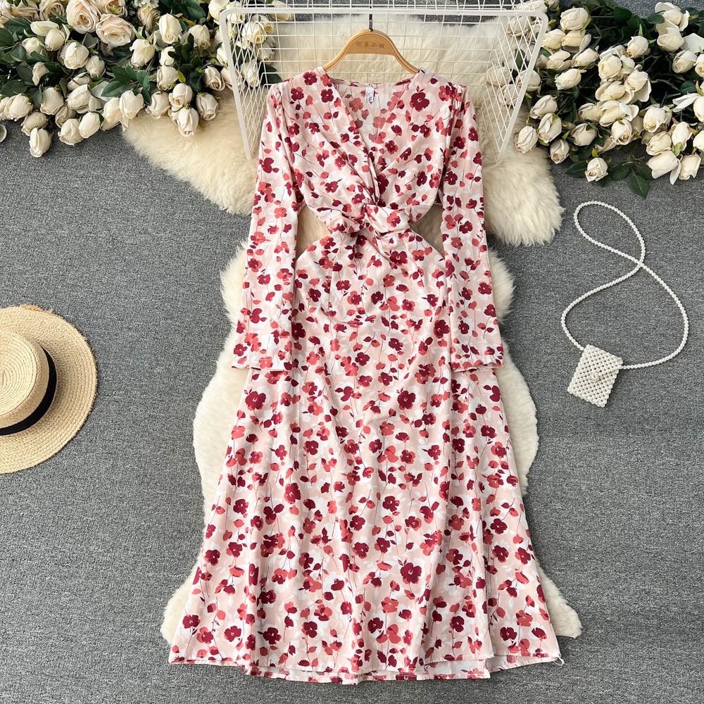 Fairy V-neck Floral Printed Dress
