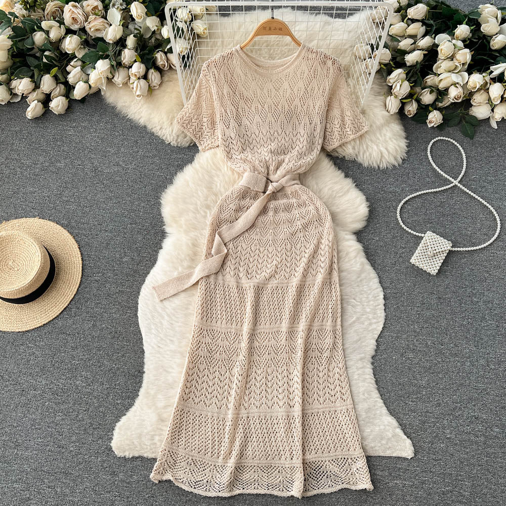 Mori Hollowed Fishtail Slim Dress
