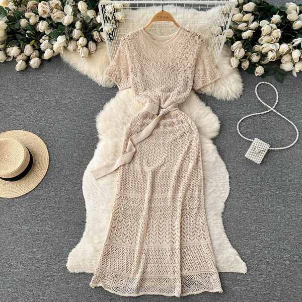 Mori Hollowed Fishtail Slim Dress