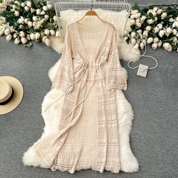 Korean Style Hollowed Crochet Dress