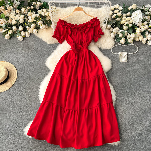 Off-shoulder Puffy Sleeve Fairy Dress