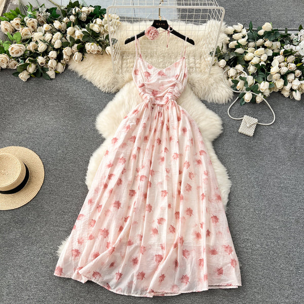 Vintage Ruffled Printed Slip Dress