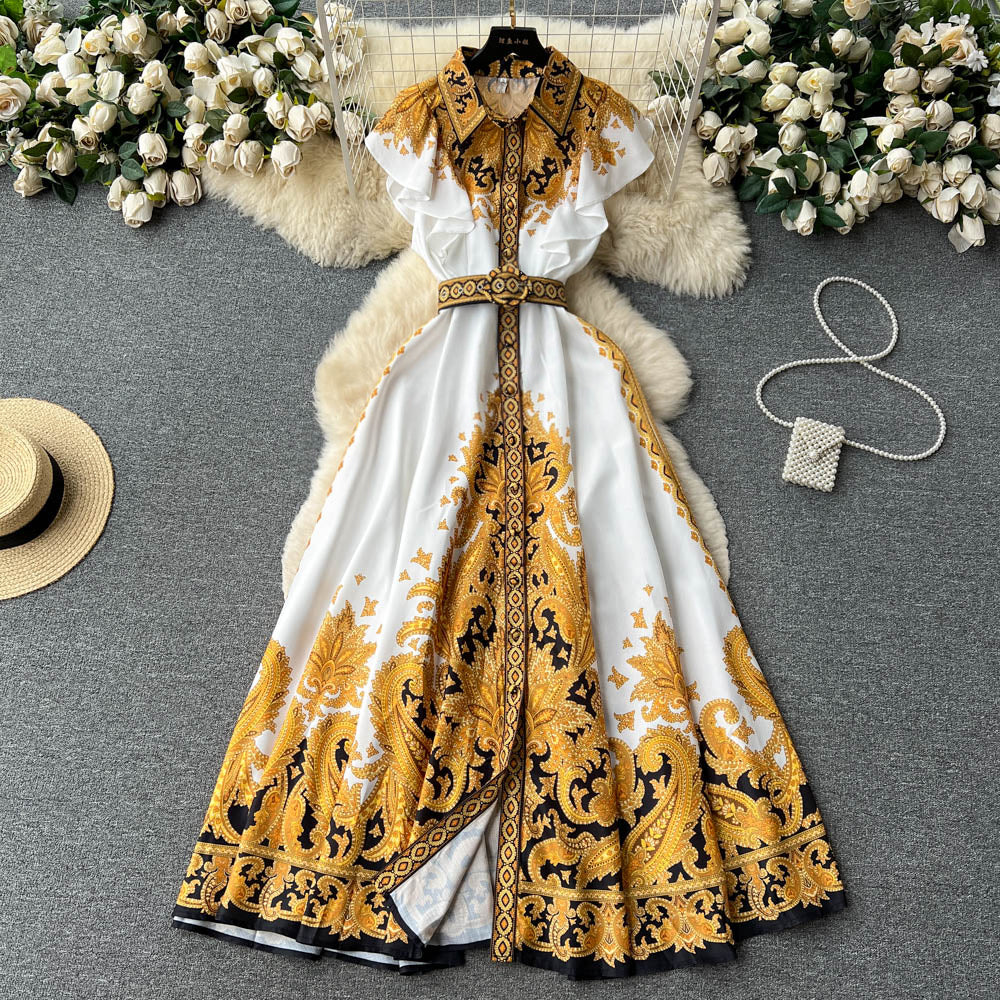 Round Collar Crochet Lace Floral Dress