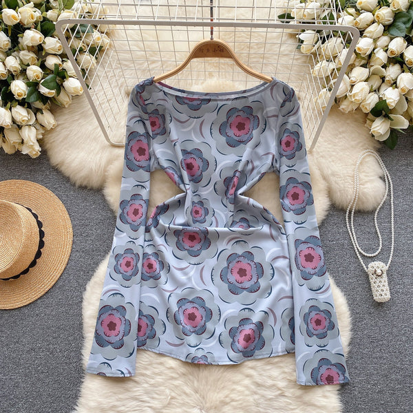 Vintage Slim-fitting Floral Printed Dress