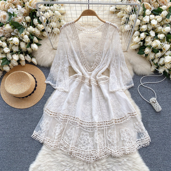 Sweetie See-through Crochet Lace Dress