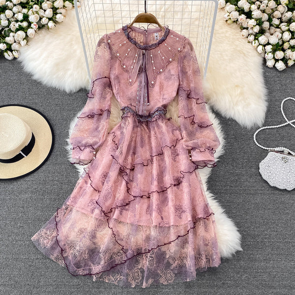 Fairy Beaded Lace Puffy Dress