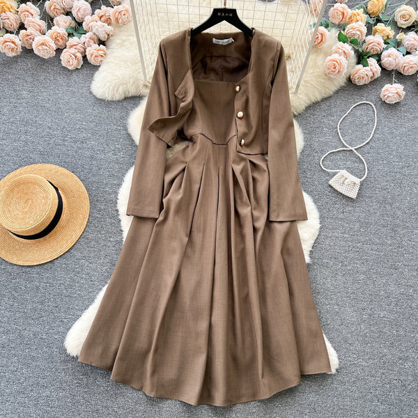 Short Jacket&Pleated Slip Dress OL 2Pcs