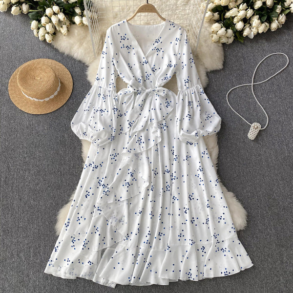 Fairy V-neck Floral Printed Dress