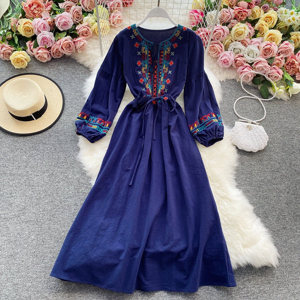 Ethnic Style Flared Sleeve Dress