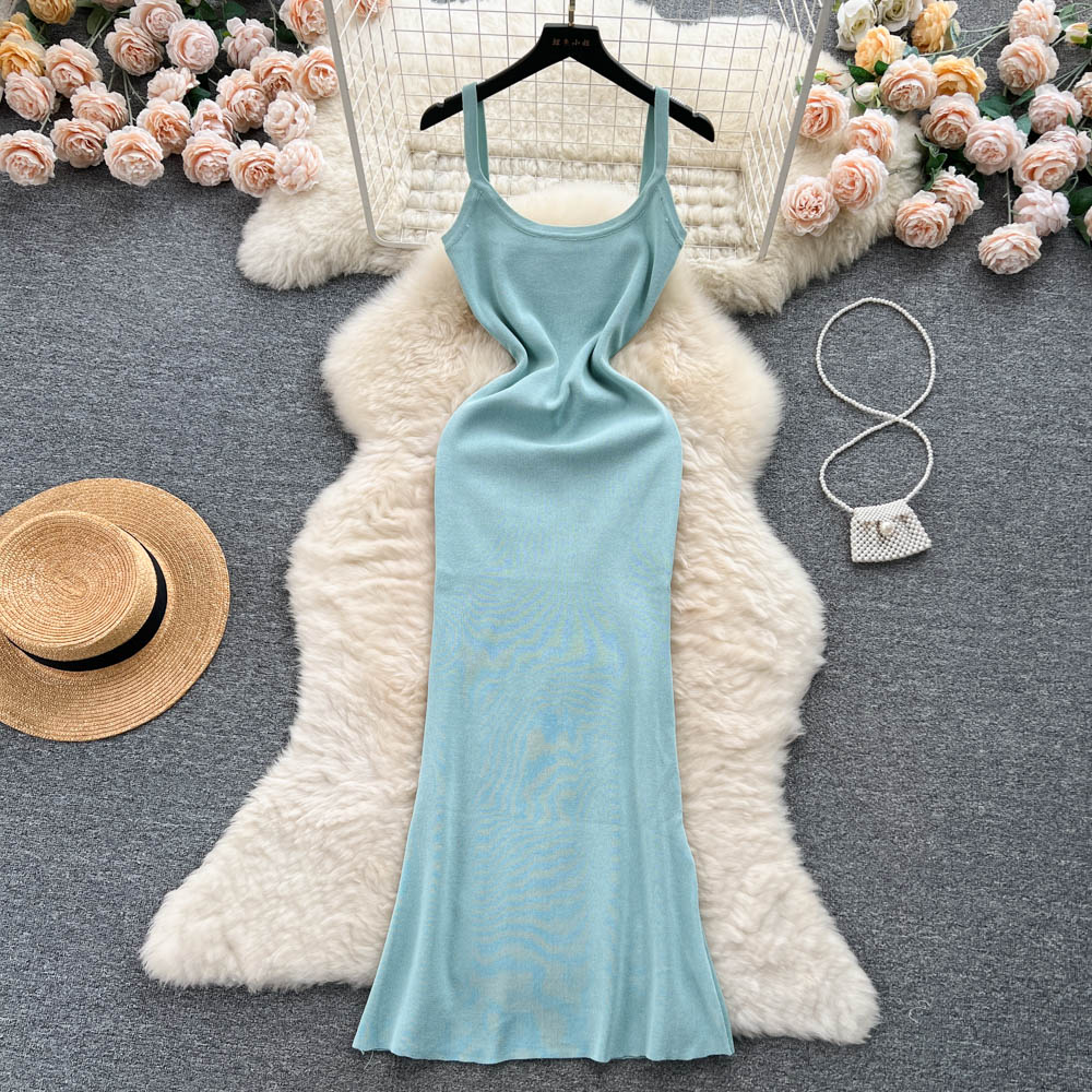 Simple Design Slim Knitted Dress